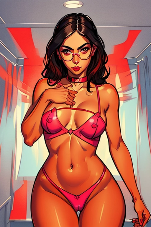 Alexandria Ocasio-Cortez, beautiful, half naked, medium dark hair, round glasses, red lipstick, soft and curvy build, small perky breasts, thin waist, thicc ass, full thighs, smooth legs, cute feet, scruffled un buttoned casual shirt, pink lingerie, showing us her aroused naked pussy, throbbing aroused clit, naked pussy, naked ass, throbbing brown anus, walking In a hotel room at night alone, ((high definition)), ((4k quality)), ((excellent lighting)), ((great shading)), ((pristine detail)), ((really clear picture)), ((beautiful vibrant colors)), ((accurate at lower prompt guidence)), ((ultra realistic)), (((five fingers per hand))), (((two arms per person))), (((two legs per person))), (((two hands per person))), (((two feet per person))), ((((100 percent according to prompt))))