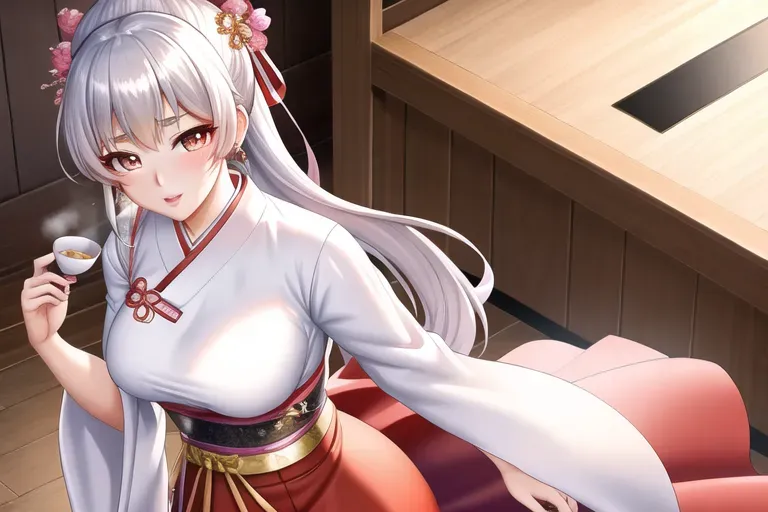 a photo shot of,blake blossom,wearing hanbok,walking,in a tea party,natural breasts,five slender fingers,charming face,beautiful lips,brown eyes,curved eyebrows,textured skin,joyful,wearing golden ring,cgsociety,highly detailed,studio lighting,unreal engine,pixiv