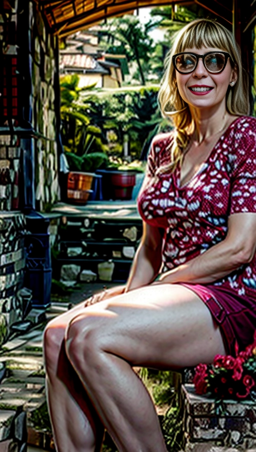 (photo realistic:1.37),
(((masterpiece))), <lora:dpmg_add_detail:0.5>,
1.subject,
beautiful milf,
2.face,
((blonde hair)),
open mouth,
Full eyelashes, high cheekbones, beauty model looks,
2.(body,
wide body frame, wide hips, thick thighs, heavy, thicc), light pink nipples, (huge breasts:1.3),
3.clothing,
(nude, monster tits, huge breasts),
4.other,
(relaxing, lazy, big smile)