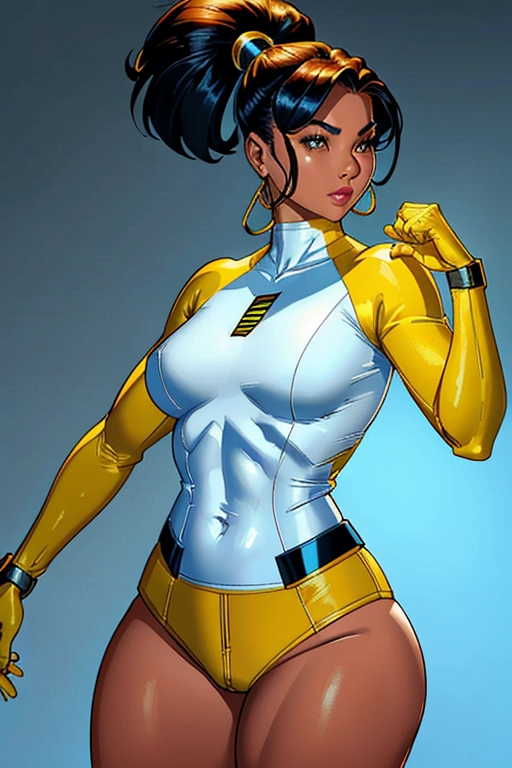 Original Mighty Morphin Power Ranger, from the 90s TV show, yellow power ranger, Trini Kwan, beautiful, thicc, curvy figure, small breasts, thin waist, full curvy ass, full thighs, yellow power ranger uniform, undressing out of her uniform, fixing to have sex with me, ((high definition)), ((4k quality)), ((excellent lighting)), ((great shading)), ((pristine detail)), ((really clear picture)), ((beautiful vibrant colors)), ((accurate at lower prompt guidence)), ((ultra realistic)), (((five fingers per hand))), (((two arms per person))), (((two legs per person))), ((((100 percent according to prompt))))