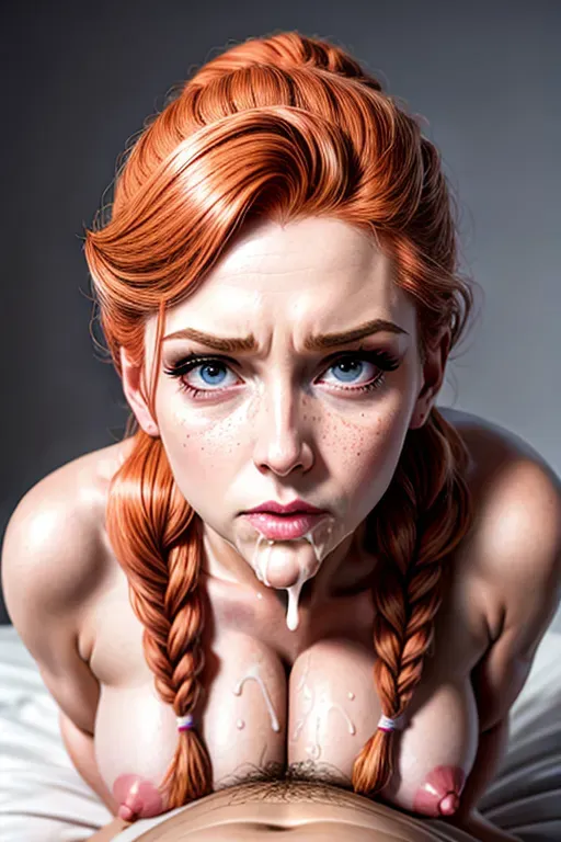 extremely high quality, extremely high resolution, extremely highly detailed, extremely high textures, extremely accurate anatomy,
extremely high quality studio lightning,
extremely detailed face, extremely detailed hair, extremely detailed eyes, extremely detailed pupils, extremely detailed makeup, anatomically accurate hands, five fingers per hand, extremely accurate face,
white background,
<lora:dpmg_add_detail:1>
dpmg_pov_blowjob_v1
opened mouth, cum on face, face covered in cum, cum is white, a huge amount of cum is flowing from the face to the tits, huge amount of cum on cheeks, redhead, long hair, braided, freckels, in love, looking strait to the camera, very tender gaze,