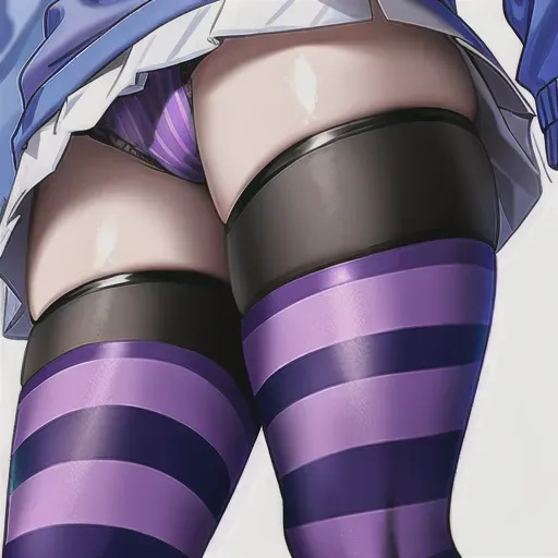 Frisk undertale, girl in blue sweater with purple stripes, thigh-highs, exposing her hole