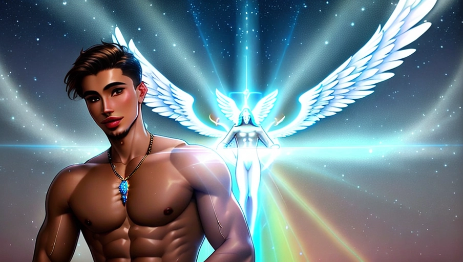 a 64k high detailed photo of body shot of straight Male HDR Professional ((Nude)) ((Has Attire)) Godly Ultra Detailed Best Quality Most Detailed ((Angel Wings)) Angelic Lighting Love Hope Magic casting Crown Smiling King happy Glory Warrior Angels Angelics Positivity Happiness ecstasy enraptured sweaty saving God Royalty Morality Goodness True Good Power Force Authority Ethical Saviour Halo short Hair Always and Forever Sentimental in heat hot ultra hot best best lighting tantric Neutral Brilliant Logical Compassionate Perfect Perfection Exciting Integrity Winged Courage Purity Harmony Beauty mark on upper lip ((Male)) Ethereal Lighting Celestial Lighting (((With Clothes))) ((With God Item)) ((God Tech)) with items of power God Wings ((Afterlife Light)) (Perfect Ass) (Love Worship) ((Happy Expression)) ((God Light))