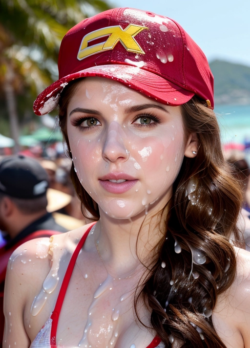 (naed Anna Kendrick:1.02),
(accurate face, photorealistic face,perfect face,detailed face:1.27),
(on crowded beach, walking in crowd:1.1),
(wearing red baseball cap:1.1),
dpmg_face_cum_v1, (covered in cum, cum on face, facial, bukkake,cum on hair:1.46),
<lora:bukkake:0.23>,
deviantart,
uncensored,
HDR, UHD, 64K,
Highly detailed,
Studio lighting,
Professional,
Trending on artstation,
Unreal engine,
Vivid Colors,
Bokeh