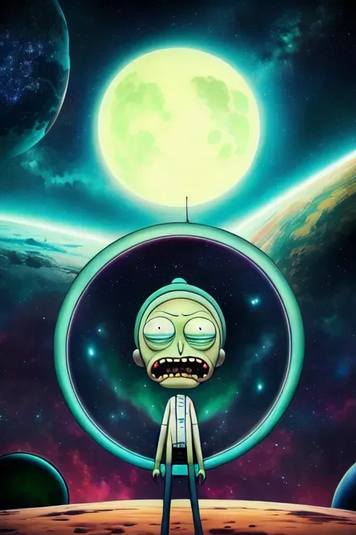 hyper-realism photo o f Planetina from the rick and Morty show