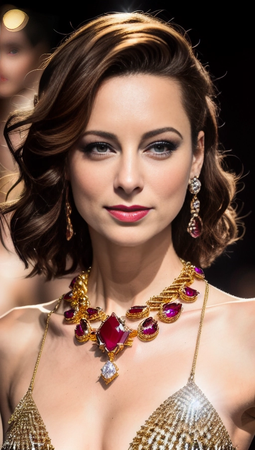 (naked skinny glamorous Crystal Badura:1),
(accurate face, photorealistic face,perfect face,detailed face:1.2),
(fashion show, vivid lights, on the catwalk, crowd, cameras:1.1),
(wearing gold chains, diamonds, red ruby, christals, princess:1.2),
(breast uncovered:1.2),
deviantart,
uncensored,
Photograph,
masterpiece