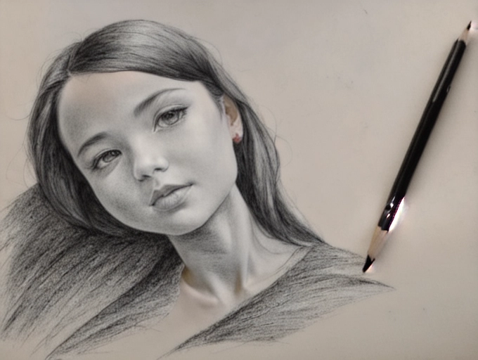 A pencil drawing of the inspiration image