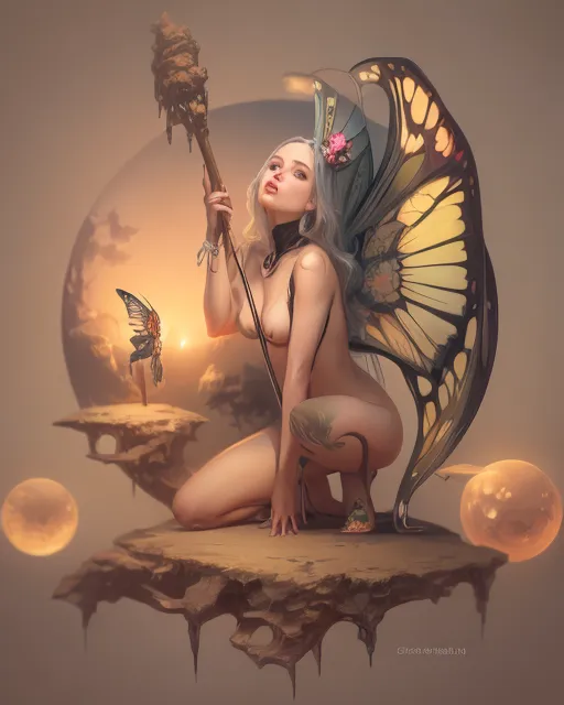 a beautiful butterfly woman, 8k, highly detailed.