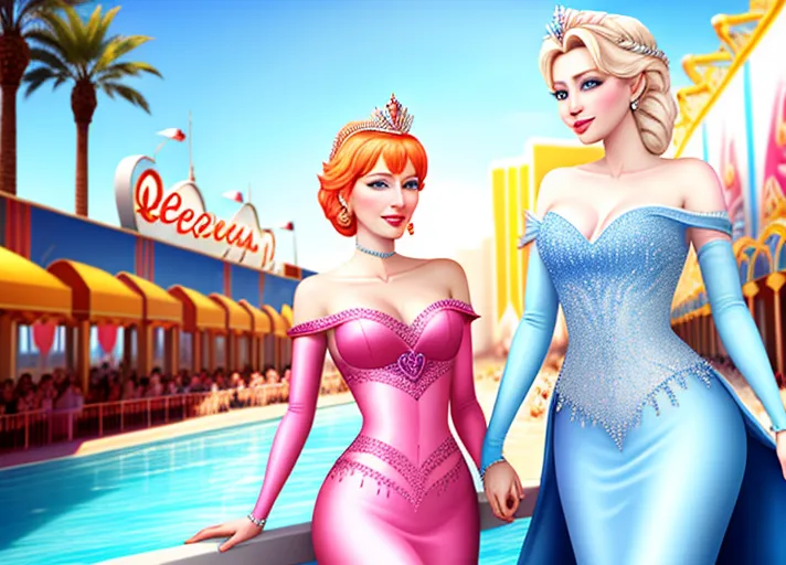 Queen Anna and her Sister, Elsa, visit Las Vegas