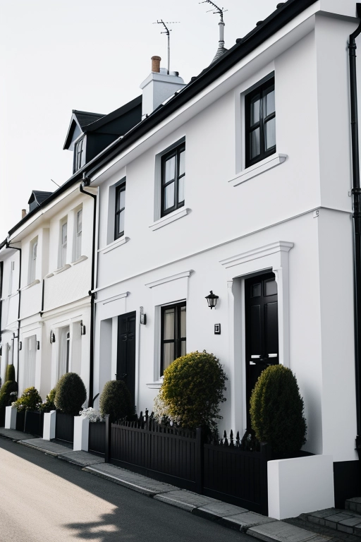 white colour houses, change one house painting to black
