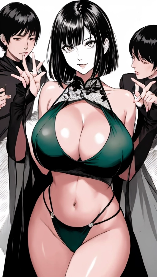 (((Busty Fubuki from Onepunch-man with short hair with bangs gigantic boobs wearing long green evening gown and lacy green gloves)) (((straight hair with bangs and no ponytail))) ((small waist and toned stomach)) (((32GGG-28-30 measurements))) (((high definition))) (((oiled skin))) (((shiny skin))) (((gigantic boobs))) (((maximum sized boobs))) (((huge nipples))) (((sagging boobs))) (shaved pussy) (((best highlights))) (((soft filter))) (((eyes in focus)))