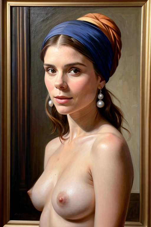 (skinny naked Kate Mara 22 years:1), rendered as a painting,
(accurate face, perfect face,detailed face, beautiful nipples:1.2),
depicted as a nude Girl With a Pearl Earring
deviantart,
uncensored,
masterpiece