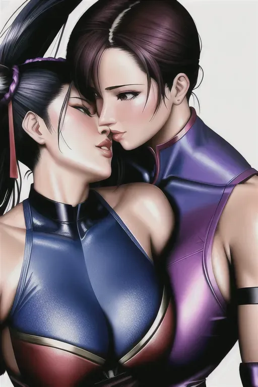 Marvel Psylocke kissing Chun-Li, HQ, HD