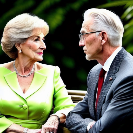 handsome 25 year old man admired by 50 year old elegant woman