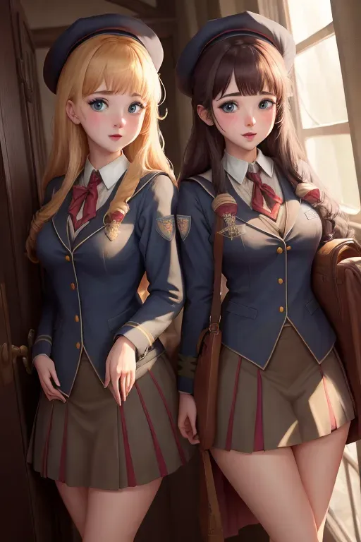 multiple cute girls from hogwarts take off their uniform and show their pussy