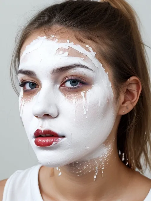 One women with white paint dripping off her face