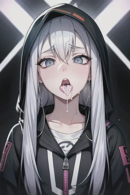 Billie Eilish, deepthroat, cum in mouth, cum spilling out of mouth