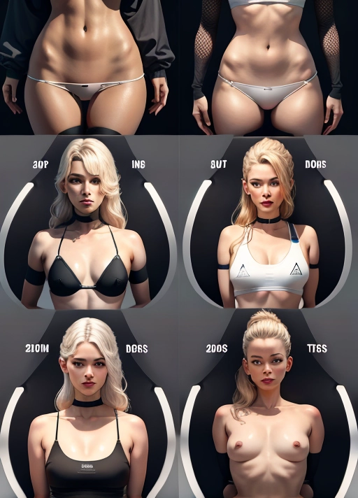 one woman pictured multiple times gaining weight each time