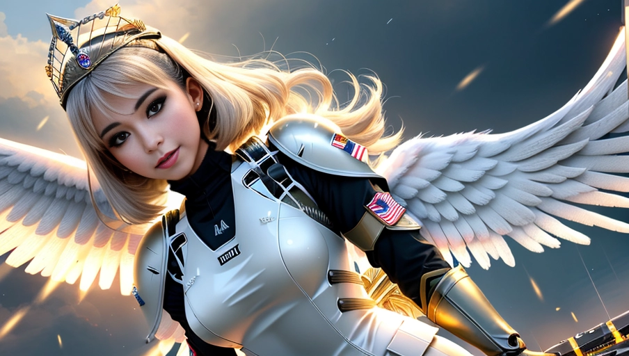 a 64k high detailed photo of body shot of
straight Female
(((Covered with battle Gear)))
((Has battle Gear))
(Military)
Ultra Detailed
Best Quality
Most Detailed
((Angel
Wings))
Angelic
Lighting
Love
Hope
Magic casting
Crown
Smiling
Queen
happy
Glory
Warrior
Angels
Angelics
Positivity
Happiness
ecstasy
enraptured
sweaty
saving
God
Royalty
Morality
Goodness
True Good
Power
Force
Authority
Ethical
Saviour
orgasm face
Halo
short Hair
Always and Forever Sentimental
in heat
hot ultra
hot
best
best lighting
tantric
Neutral
Brilliant
Logical
Compassionate
Perfect
Perfection
Exciting
Integrity
Winged
Courage
Purity
Harmony
Beauty mark on upper lip
((Female))
Ethereal Lighting
Celestial Lighting
(((With army gear)))
((In uniform))
(((God Technology)))
((God Magic))
((God Tech))
with items of power
((Shor Hair Cut))