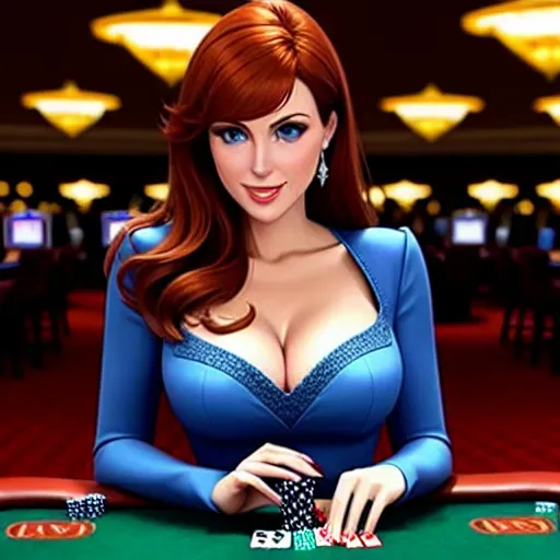 low angle shot, different clothing,
Anna in Las Vegas. playing cards in a casino.
innocent sweet, Anna of Arendelle 37 years old, Nordic, green dress, large natural round blue eyes, long auburn hair, sweet face, warm smile, soft curved eyebrows, smaller modest breasts. cards fanned in her hand.
five fingers per hand, ultra realistic, unreal engine, reduced saturation, adult