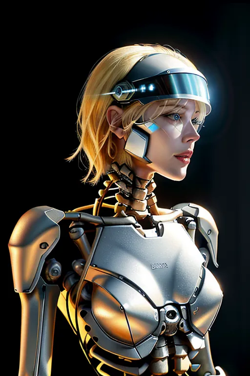 Cute young blonde, young Naomi watts, skinny female human black mechanical skeleton body, cyberpunk, ultra realistic. 8k, ultra detailed face, helmet with visor,