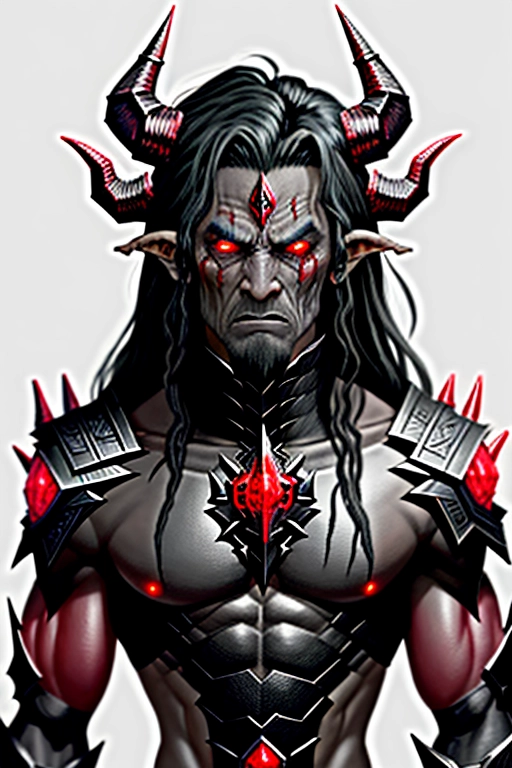 Brutallus, Elder Dragon Lord, Black dragon, Human form, Black scales, Black and red horns,