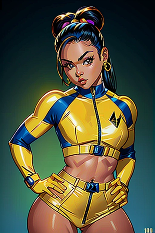 Original Mighty Morphin Power Ranger, from the 90s TV show, yellow power ranger, Trini Kwan undressing, beautiful, thicc, curvy figure, small breasts, thin waist, full curvy ass, full thighs, yellow power ranger uniform, undressing out of her uniform, her bottom half is naked, she is fixing to have sex with me, ((high definition)), ((4k quality)), ((excellent lighting)), ((great shading)), ((pristine detail)), ((really clear picture)), ((beautiful vibrant colors)), ((accurate at lower prompt guidence)), ((ultra realistic)), (((five fingers per hand))), (((two arms per person))), (((two legs per person))), ((((100 percent according to prompt))))