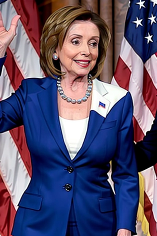 Nancy pelosi groping hillary clinton, on stage, smiling