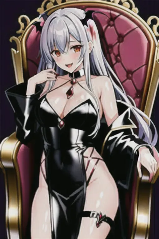 Vampire girl, sexy, blood, throne,