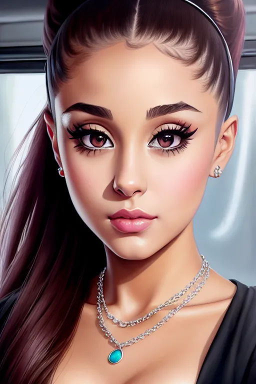 Dopamine Girl - a oil painting of,ariana grande,wearing maid clothes ...