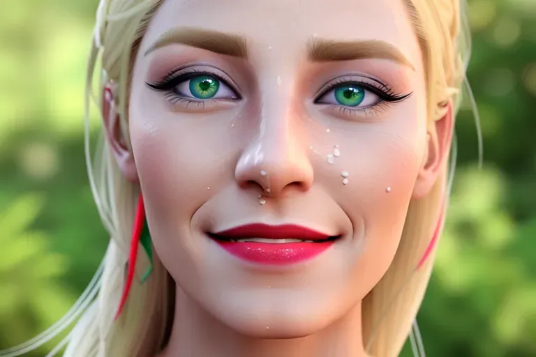 an ultra realistic photograph of,blonde,long blonde hair,green eyes, laughing, big nose, open mouth smile, gorgeous face, crooked nose,beautiful lips, lipstick,red lips,curved eyebrows,curved eyelid,textured skin, highly detailed,cgsociety,sharp focus,artstation,film style,happy,(smiling),white teeth, excited, long hair,looking at camera