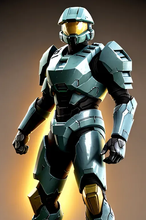 Spartan Jorge from Halo Reach, male, helmet on, anime, 8k wallpaper, best quality, ultra hd, global lighting, hi-resolution, high quality