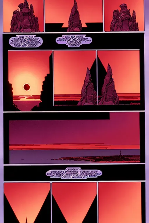 A high-quality pornographic comic sheet by Moebius