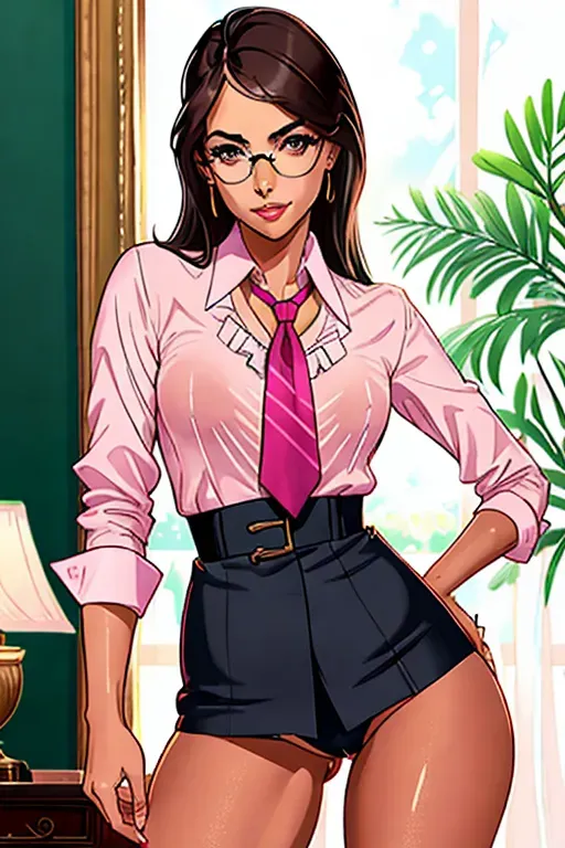Stripper, United States president, Alexandria Ocasio-Cortez, stripping for me, Latina, tanned skin, medium dark hair, wide glasses, dark eyebrows, eyeliner, seductive eyes, smiling lips, in pleasure, button up paisley blouse, presidential dress suit with skirt pulled up, pink breast cancer ribbon on her left chest, ripped pantyhose, high heels, sexual parts showing, small breasts, thin waist, thicc ass, full thighs, aroused clit, wet vagina, squirter, throbbing anus clearly visible, one hand pleasuring her pussy, submissive, stripping, in the oval office, realistic, life like, high definition, excellent lighting, 4k quality, awesome shading, great detail, five fingers per hand