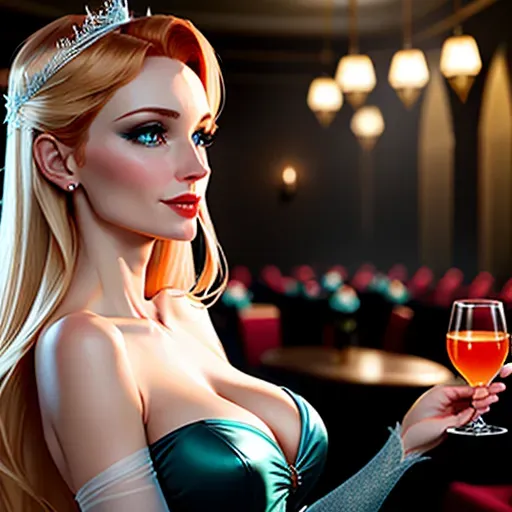 Anna in Las Vegas. drinking and dancing at a dark gloomy goth club with Elsa. low angle shot, very low intensity light, 3 figures, different clothing.
Figure 1:
innocent, elegant, sweet, Anna of Arendelle 33 years old, Nordic, dark green dress, large natural round blue eyes, long auburn hair, sweet face, warm smile, soft curved eyebrows, smaller modest breasts. drink in her hand. flirting with Dracula.
Figure 2:
elegant, sensual, Elsa of Arendelle 37 years old, Nordic, light blue dress, large natural almond blue eyes, long platinum blond hair, sweet face, cold scheming smile, arched eyebrows, moderate breasts. drink in her hand.
five fingers per hand, ultra realistic, unreal engine, reduced saturation, adult