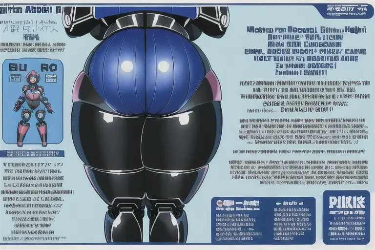 digital anime, robot girl, thick thighs, chubby, comic, words
