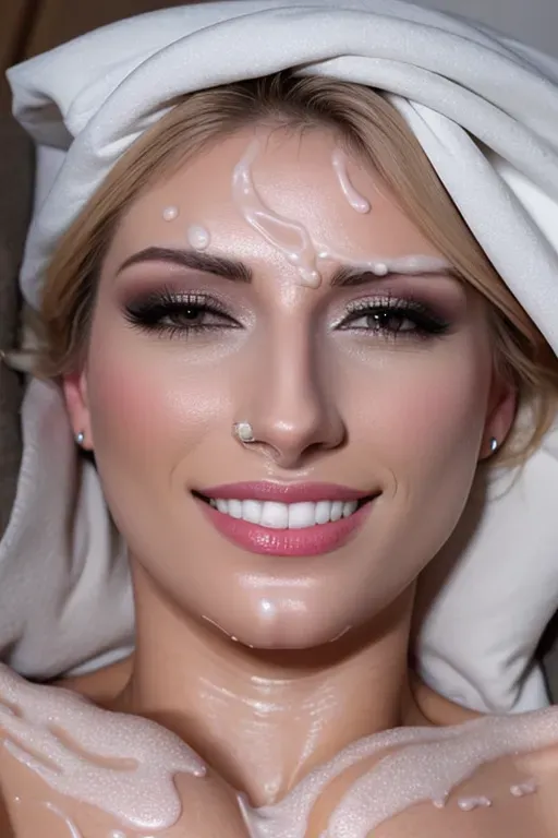 a young woman, sleeping, covered in cum, (((use uploaded image)))