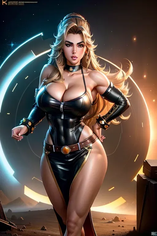 a realistic concept art of, Anllela Sagra as Super Mario ((accurate face)), ((accurate face)), show full body, sexy pose, (huge breasts), five slender fingers, beautiful face,beautiful lips,detailed large eyes,curved eyebrows,cgsociety,cinematic lighting,studio lighting,professional,editorial