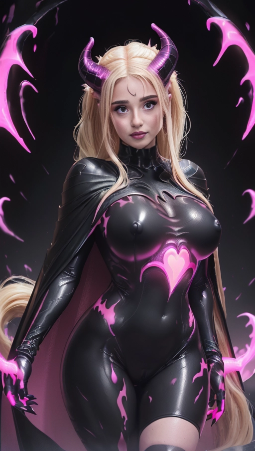 best quality, (((ultra high res))), (((detailed face and eyes))), ((perfect face)), (big shining heart choker), earrings, jewelry, (((big glowing succubus mark))), ((((big glowing succubus bodymark)))), (conjuring), witch, ((very long voluminous hair)), (((black gloves))), (((blonde hair))), (((symbiote goo hair))), (((golden bracelet))), (((huge golden hair cuff))), (((black skintight neckholder))), ((face closeup)), lipstick, (((((black demon tail))))), ((black long sleeves)), ((purple glowing heart)), (((demon mark))), heart on womb, (((((bright pink glowing skin tone))))), ((((straight blonde hair)))), ((pink glowing clothes)), ((pink luminescent)), ((((pink luminescent skin tone)))), (((pink skin))), (((Kylie Jenner))), (((huge boobs))), (((huge cameltoe))), ((((pink goo everywhere)))), (((symbiote girl))), ((((symbiote goo suit)))), ((((black demon horns)))), (((((very very long hair))))), (((perfect face and eyes))), (((straight hair))), (((((cape))))), (((single ponytail)))