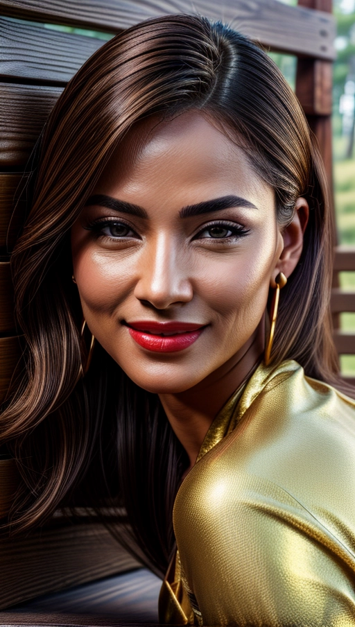 8k High resolution photoreal detailed portrait photography of beautiful young woman, dark straight hair, big amber eyes, cute little nose, petite waist, firm ample breasts, firm little ass, high cheekbones, long black eyelashes, black eyeliner, red lips, wearing golden earrings, wearing a mesh night robe, sitting on a lonely bench in front of a cabin at a lake,
natural skin,
High Definition skin, high definition hair, smiling, happy expression, (laughing), (establishment shot),
(<lora:dpmg_add_detail:0.8>), cleavage,
detailed glossy eyes, beautiful lips, detailed face, detailed textured skin, photorealistic, realistic detailed hair, pretty teeth, textured imperfect skin, sweating lightly, realistic pretty feet, (accurate realistic eyes), realistic teeth, realistic mouth, pubic hair, realistic skin color, realistic skin tone,realistic hair color, realistic hair tone, five realistic pretty fingers, five realistic toes per visible foot,accurate skin color, accurate skin tone,accurate hair color, accurate hair tone, (accurate hair cut:1), (accurate facial shaped:1),(detailed anus:1) (detailed innie vagina:1),
pretty teeth, textured skin, (pores),
(8k RAW photo), (best quality), (masterpiece:1.3), (photo-realistic), studio lighting, rim lighting, hair highlighted, UHD, Nikon Z5, (50mm lens), f2.8, sharp focus, tack sharp, dof, film grain, Fujifilm XT3, (bokeh), subsurface scattering, focused, intricate detailed background, dramatic pose, dramatic pov, dramatic angle, dramatic lighting, cinematic composition, (cinematic lighting), HDR, (highest quality:1.8), highest resolution, (photo-realistic:1.72)
--s 200 --v 5.2