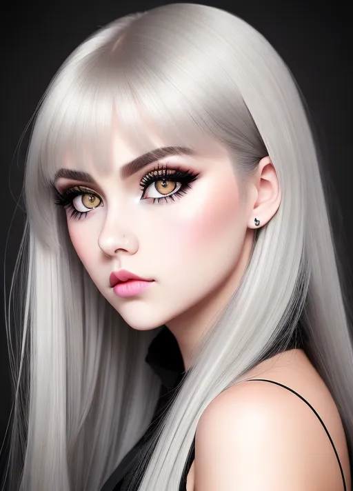 Dopamine Girl - Gorgeous girl, simple grunge makeup, pale colored eyes ...