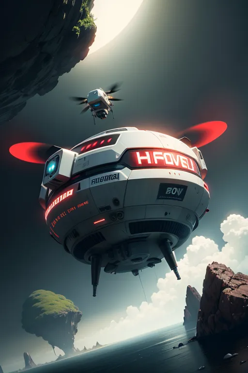 8k, digital photo of, sci-fi, hover drone, no legs, small