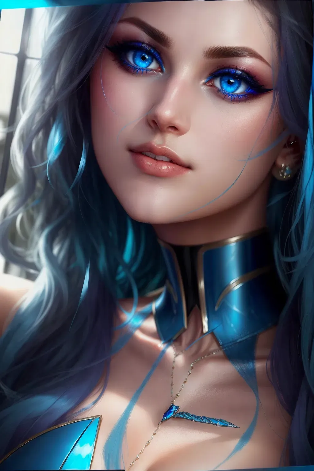 Gorgeous girl with dark eyeliner, blue eyes, gorgeous eyes, upclose, selfie,