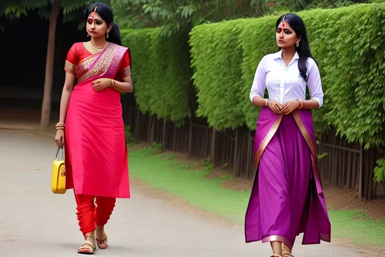 Indian,teacher,(pantyline visible),wearing salwar,walking