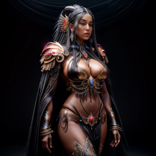 A professional 8k photograph of a beautiful fit priestess with dark skin and long thick shiny black hair wearing flowing robes)
Priestess is wearing skimpy clothing
studio lighting
<lora:dpmg_add_detail:1>
<lora:dpmg_fantasy_armor:1>