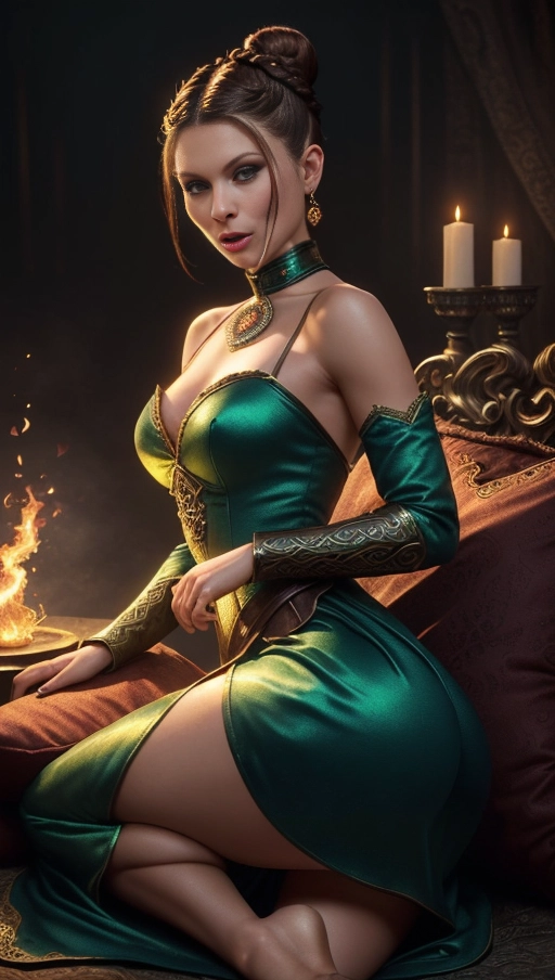MyAnna Buring like Tissaia in the the witcher tv series, ((she is nearly naked sitting on some pillows spreading her legs to show her perfekt pussy)), ((hearthaped magicportal in background )), (she wearing a long darkbluegreen1870s dress with a high collar), ((magic portal and flames in background)), ((angry orgasmic o-face mouth open facial expression)), ((her dress dont cover her and ass)), ((braided bun)), ((brown short hair)), ((short hair)), sparkling eyes, broad face, (looking at viewer), ((accurate face)), extra detail, detailed background, dynamic lighting, high contrast light, afterglow, epic cinematic front lights, ((insanely high detailed finish on everything)), intricate artwork, ray tracing, well lit, God rays, high detail, sharp focus, complex concept art,digital painting, 32k,best quality,HDR,UHD,RAW,best quality, fantasy illustration,high contrast,key visual, ((five detailed finger per hand))
she is very slim with thin waist, thin hips, thin thighs, medium sized breast, small ass, well-lit body, perfekt pussy, hyper-maximalist, intricate beautiful hair,hyper-realistic cute confident stunningly beautiful gorgeous nubile attractive high-class rich spoiled posh woman, slim erotic feminine body, skinny,