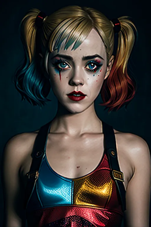 Jena Malone as Harley Quinn, Harley Quinn makeup,