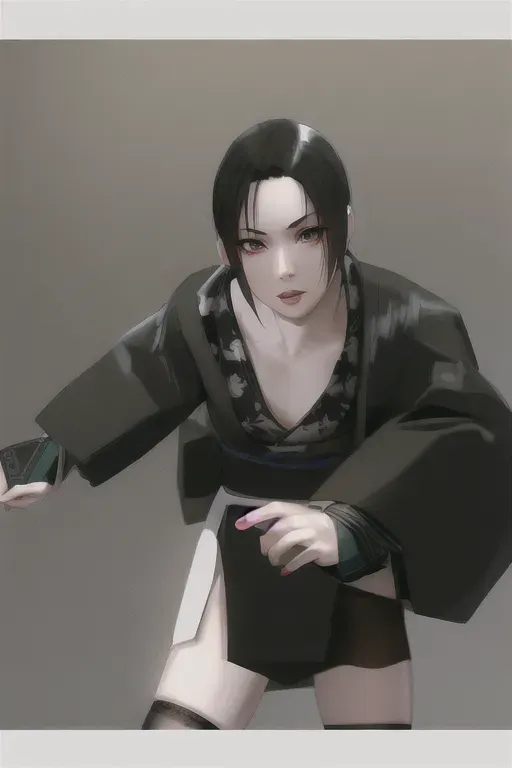1girl , beautiful::5, gorgeous::5 , breath taking, deadly, feudal japan , edo period , night , japanese , highres , short hair, dark hair, black hair, green eyes , almond shaped eyes , eyes wide::5, thin lips , parted lips::5, mouth open::5, mouth agape::5, solo, ((masterpiece)),photo referenced::5, pale skin, tenchu, kunoichi, professional, ultra high res, kuugire, stealth, soft feminine facial features, button nose, 25 years old::5, seductive look, arrogant look, sinister look, detailed face, shocked expression::5, afraid::5 detailed eyes, dark blue kimono, feet, foot, toes, toe, underwear, panties, black stockings, black socks, pose, bent,