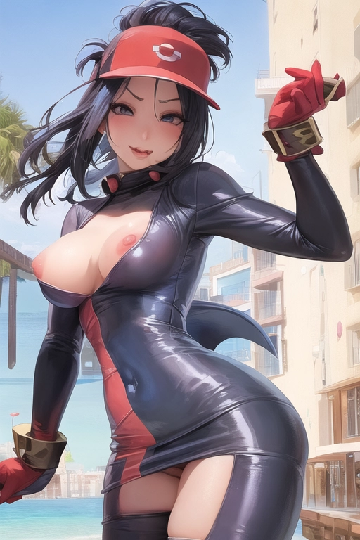 cosplay, pokemon slut, seducing you, (makeup:1), your pov, (random face:1.4), (outfit:1.5), 8k, UHD, nice (breasts:1.5), nipples, (slut:1.4), spread legs, fingering, cum