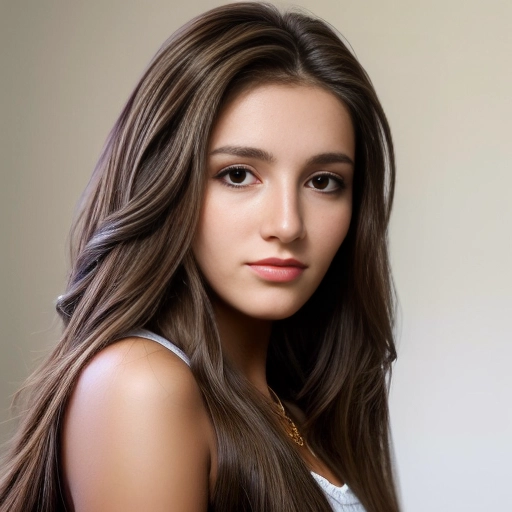 a beautiful young (teenage) girl with long hair ((largest hugest brown eyes:1.2)),
realistic, masterpiece